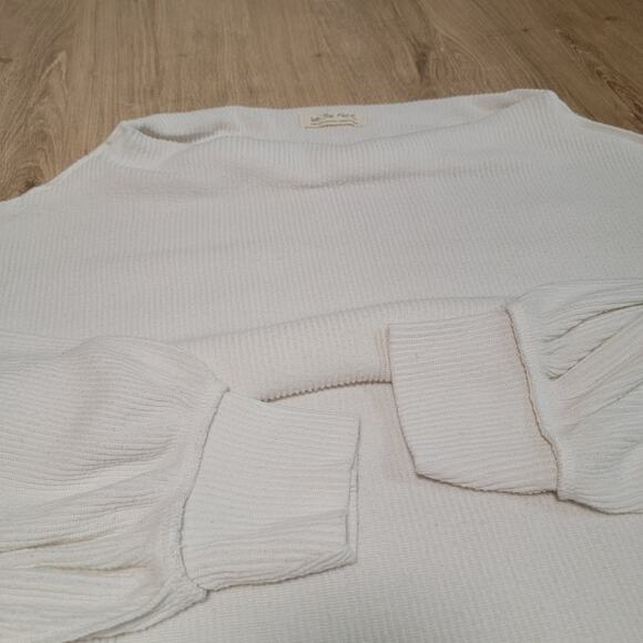 Free People We the Free Slouchy Thermal Size Large Oversized Boxy Casual Boho - Picture 3 of 8